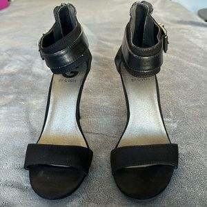 G by GUESS Ankle Strap Black Heels